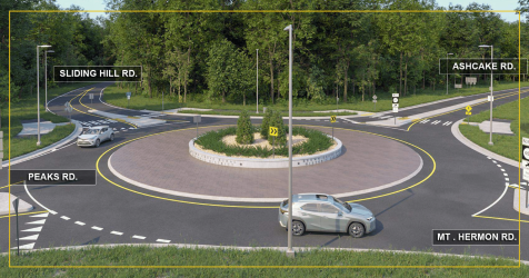Sliding Hill Rd./Mt. Hermon Rd./Peaks Rd./Ashcake Rd. Intersection Improvements — Public Hearing